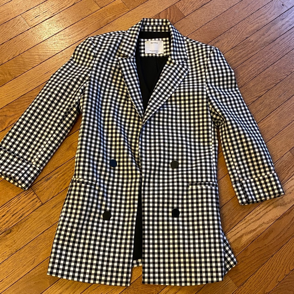 Bershka Gingham Blazer